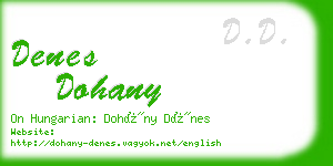 denes dohany business card